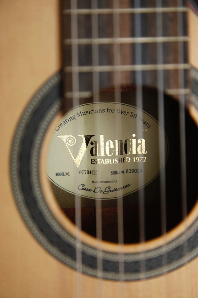 Valencia VC704CE Acoustic-Electric Cutaway Nylon Guitar
