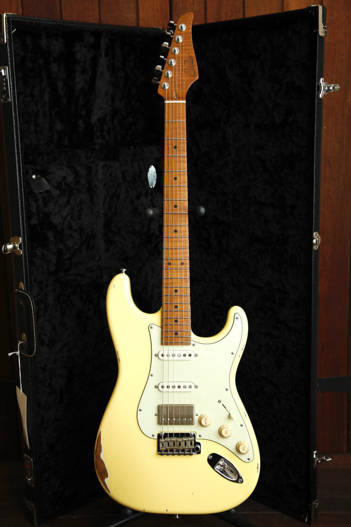 Suhr Custom Dealer Select Classic S Antique HSS Vintage Yellow Electric Guitar