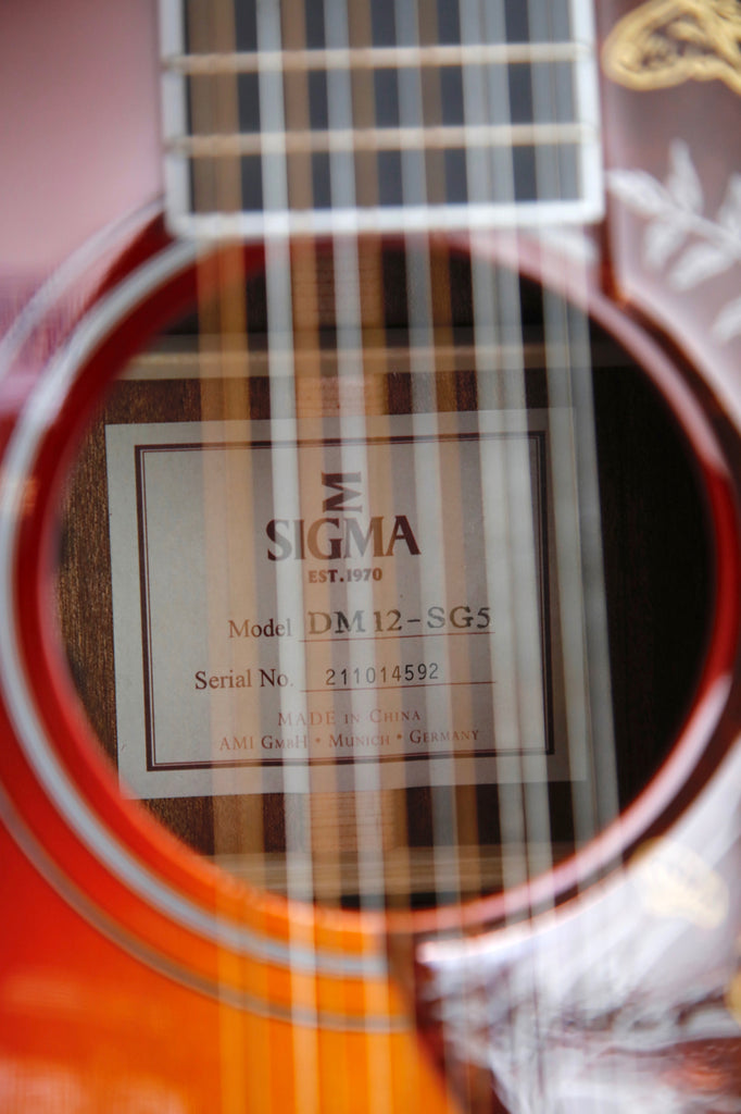 Sigma DM12-SG5 12-String Vintage Cherry Acoustic-Electric Guitar