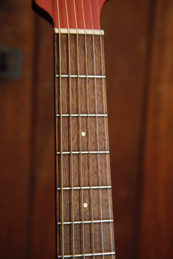 Fender California Player Malibu Fiesta Red Acoustic Guitar