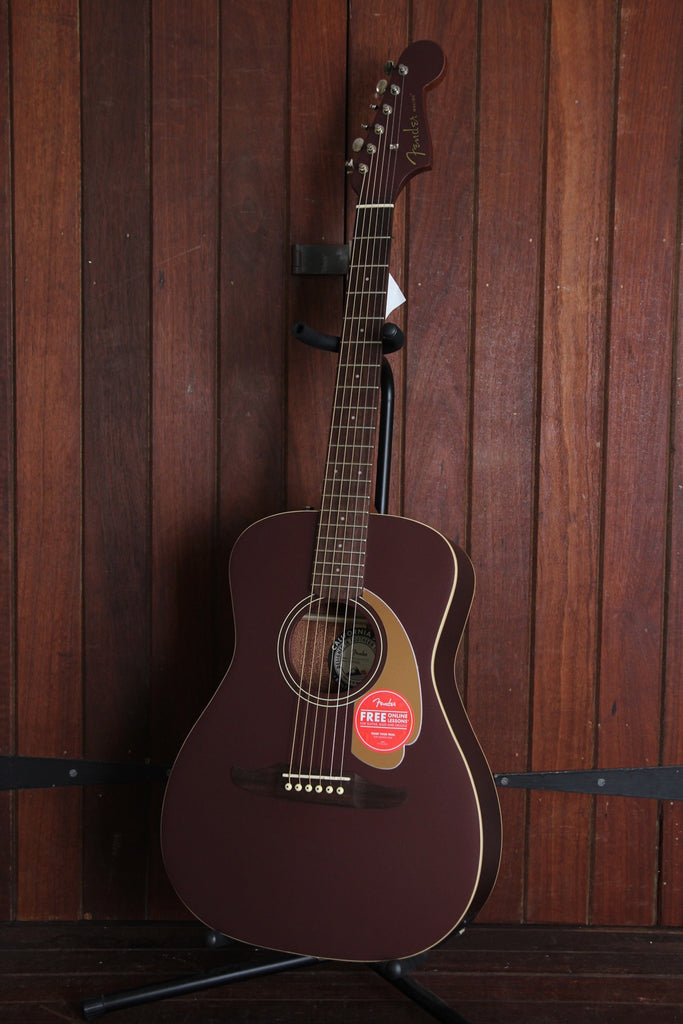 Fender California Player Malibu Satin Acoustic Guitar Burgundy