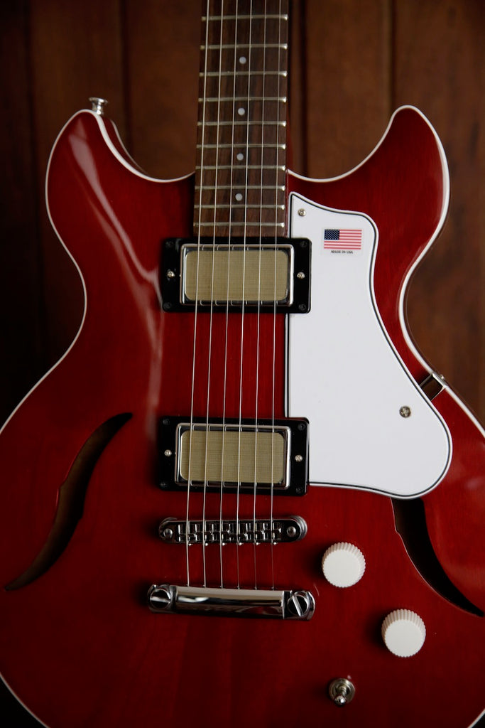 Harmony Comet Semi-Hollow Electric Guitar Trans Red