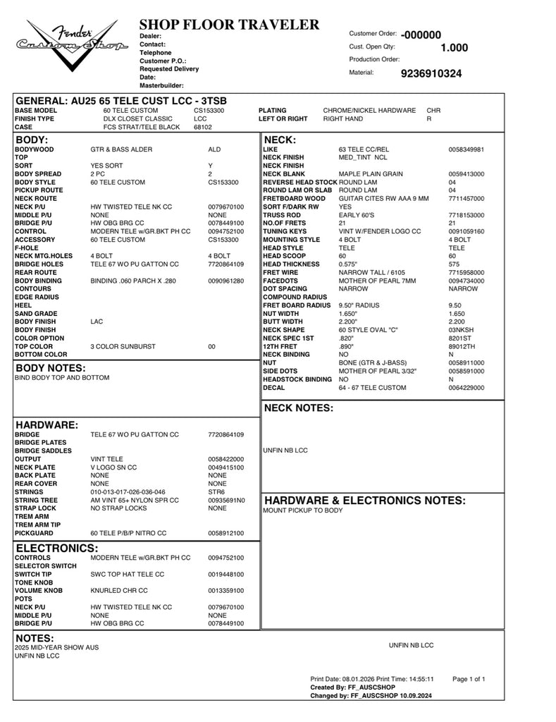 Fender Custom Shop 1965 Telecaster Custom Deluxe Closet Classic 3-Tone Sunburst