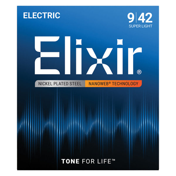 Elixir Nanoweb 9-42 Coated Nickel Plated Electric Guitar Strings Super Light