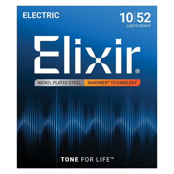 Elixir Nanoweb 10-52 Coated Nickel Plated Electric Guitar Strings Light Heavy