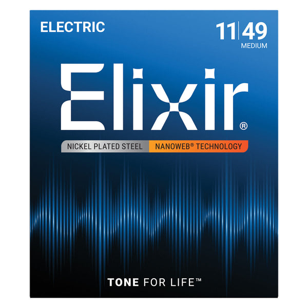 Elixir Nanoweb 11-49 Coated Nickel Plated Electric Guitar Strings Medium