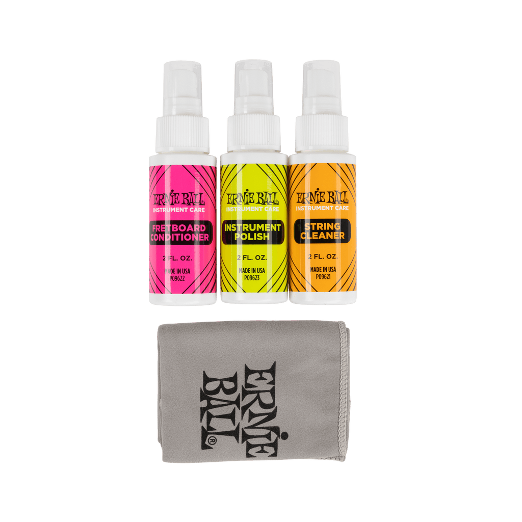 Ernie Ball Instrument Care 3-pack with Microfiber Polish Cloth