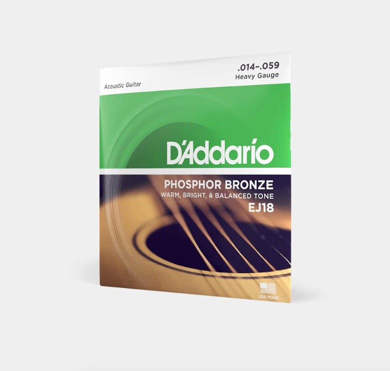 D'Addario 14-59 EJ18 Heavy Phosphor Bronze Acoustic Guitar Strings