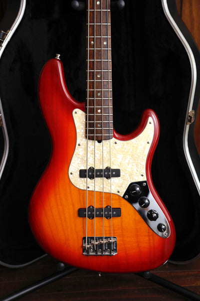 Fender American Deluxe Jazz Bass Aged Cherry Burst Bass Guitar 2005 Pre-Owned