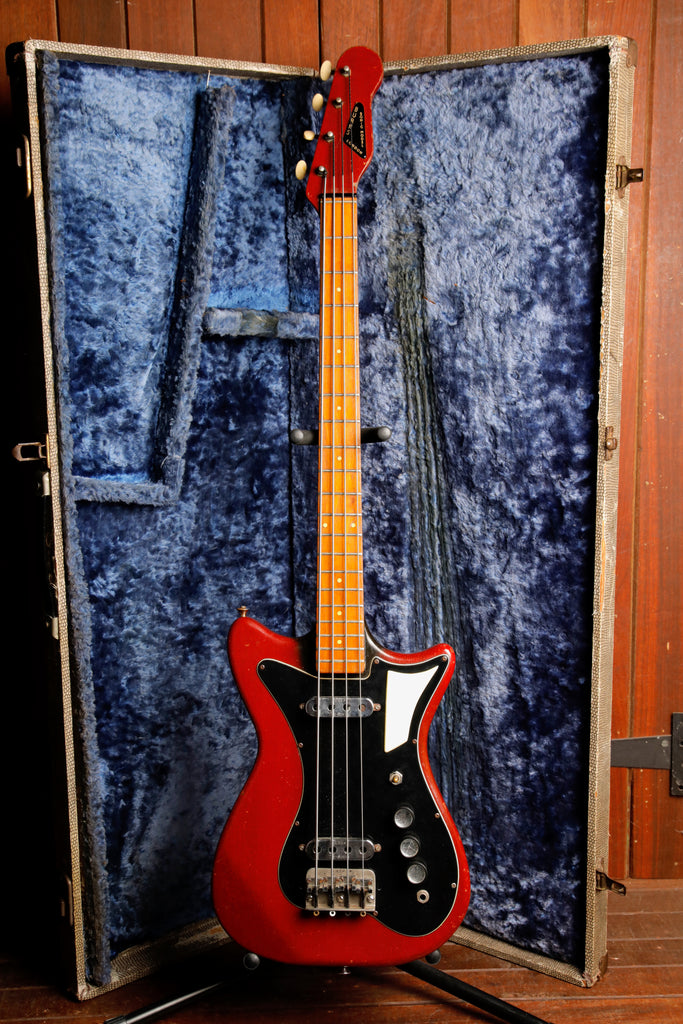 Burns Sonic Bass Vintage 1960s Cherry Red Bass Guitar Pre-Owned