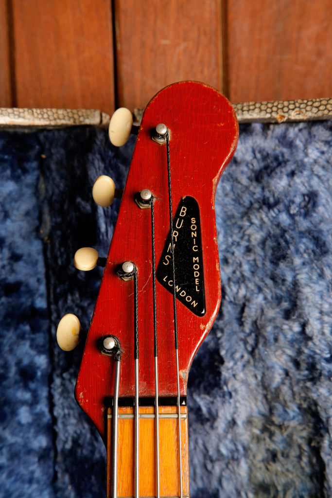 Burns Sonic Bass Vintage 1960s Cherry Red Bass Guitar Pre-Owned
