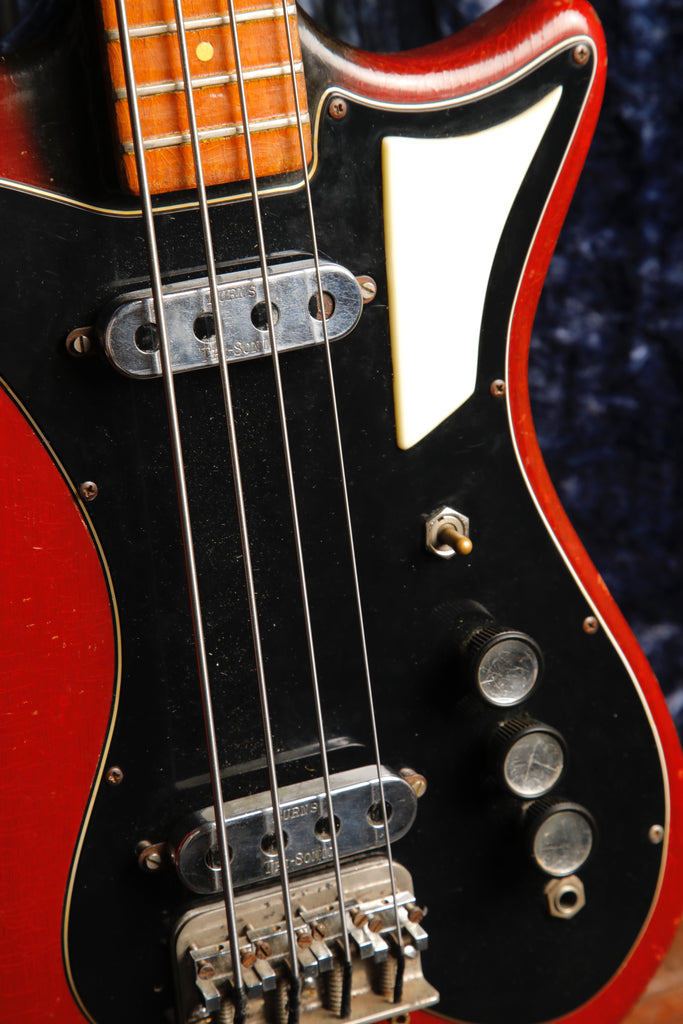 Burns Sonic Bass Vintage 1960s Cherry Red Bass Guitar Pre-Owned