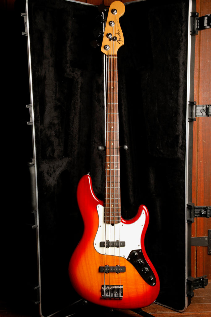 Fender American Deluxe Jazz Bass Aged Cherry Burst Bass Guitar 2005 Pre-Owned