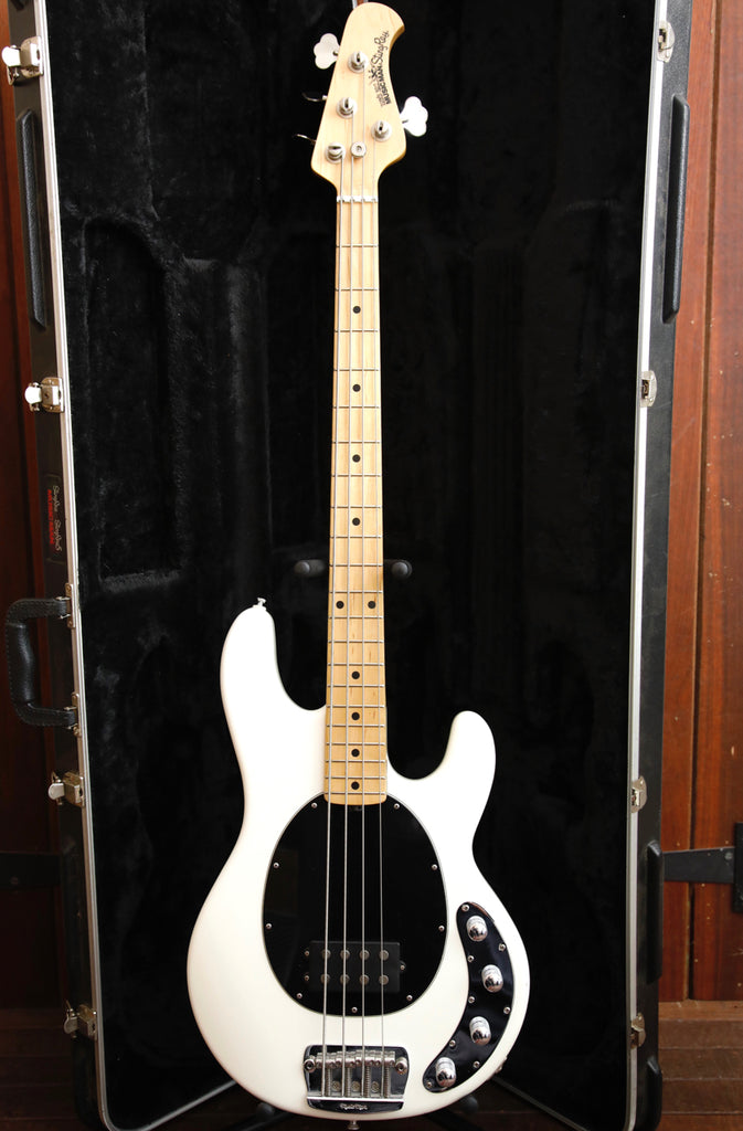 Ernie Ball Music Man StingRay 3 EQ H White Bass Guitar 2014 Pre-Owned