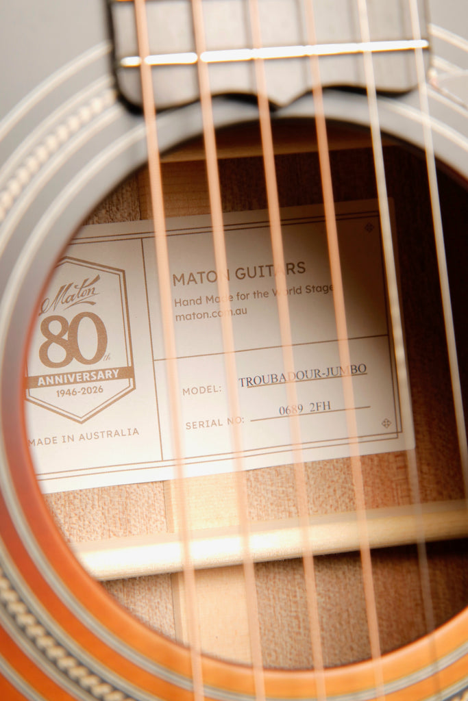 Maton Troubadour Jumbo Satin Tobacco Sunburst Acoustic-Electric Guitar