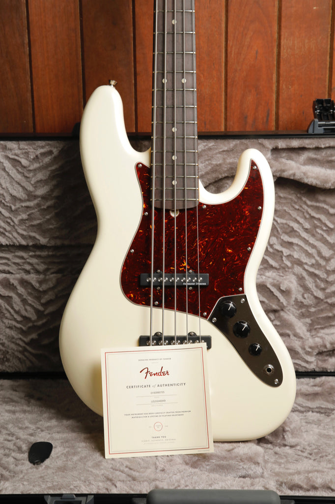 Fender American Professional II Jazz Bass V Olympic White 5-String Bass Guitar 2025 Pre-Owned
