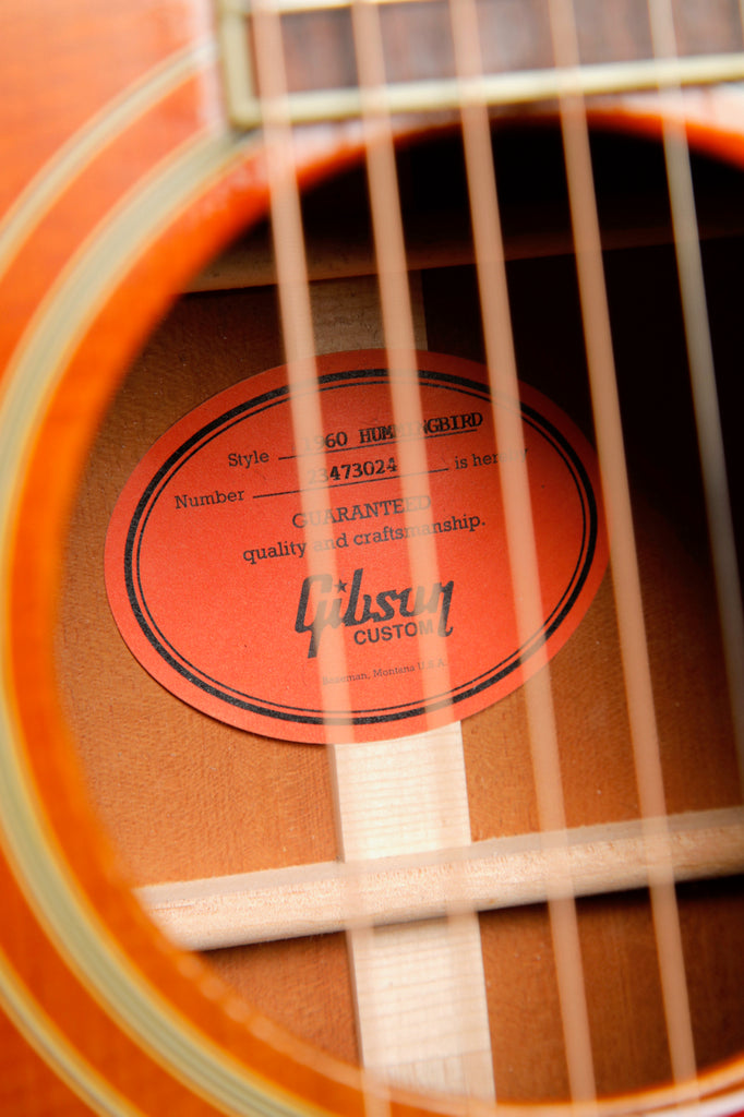 Gibson Custom 1960 Hummingbird Fixed Bridge Acoustic Guitar Heritage Cherry Sunburst 2023 Pre-Owned