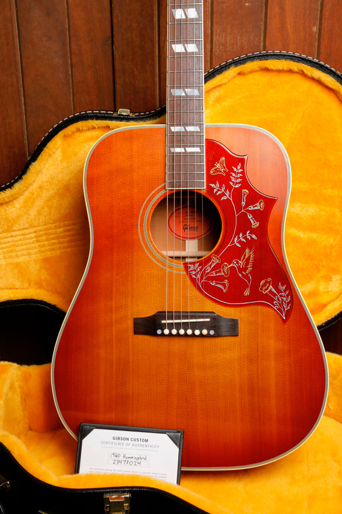 Gibson Custom 1960 Hummingbird Fixed Bridge Acoustic Guitar Heritage Cherry Sunburst 2023 Pre-Owned