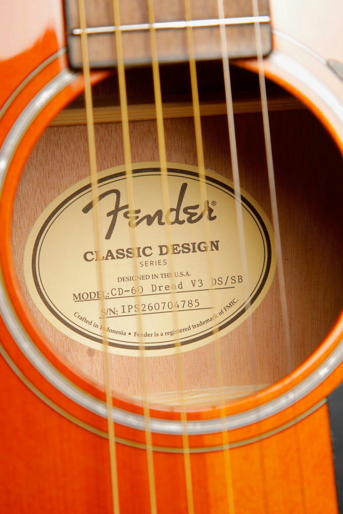 Fender CD-60S V3 DS Dreadnought Sunburst Acoustic Gutiar