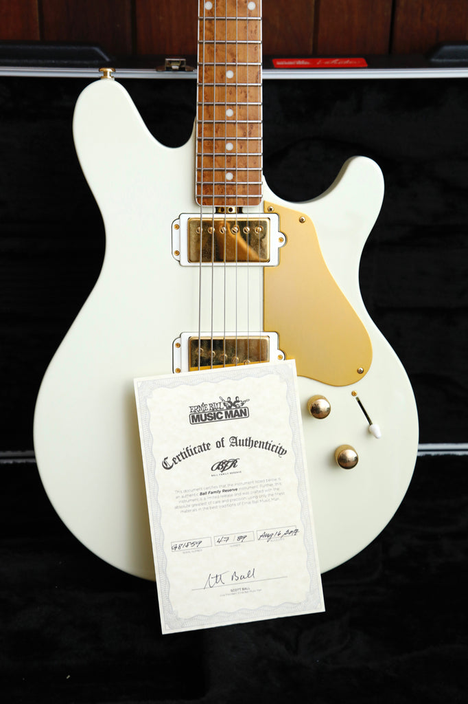 Ernie Ball Music Man BFR Valentine Ivory White Electric Guitar 2017 Pre-Owned