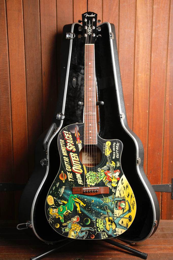 Fender Vince Ray Outer Space Bucket Dreadnought Acoustic-Electric Guitar Pre-Owned