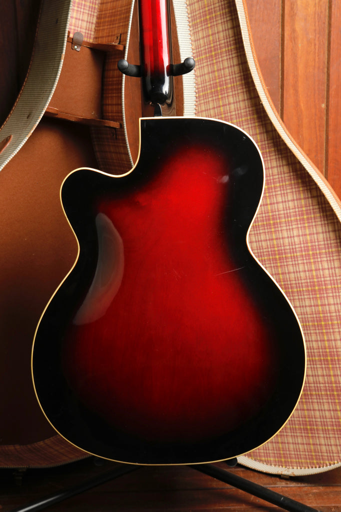 Isana Vintage 1950s Red Burst Archtop Acoustic-Electric Guitar Made in Germany Pre-Owned