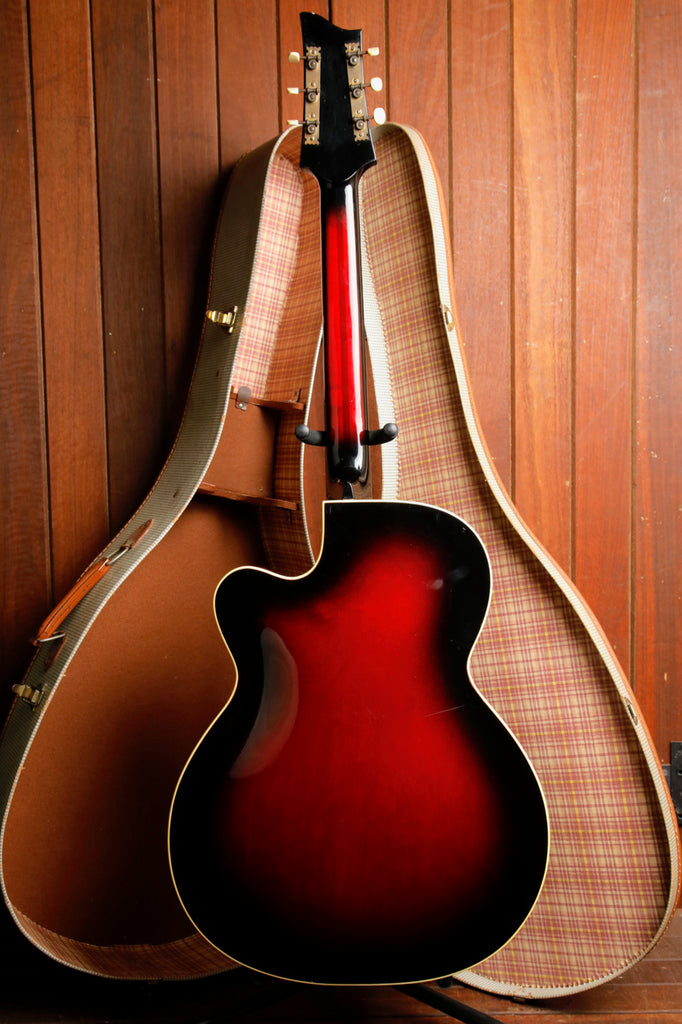 Isana Vintage 1950s Red Burst Archtop Acoustic-Electric Guitar Made in Germany Pre-Owned