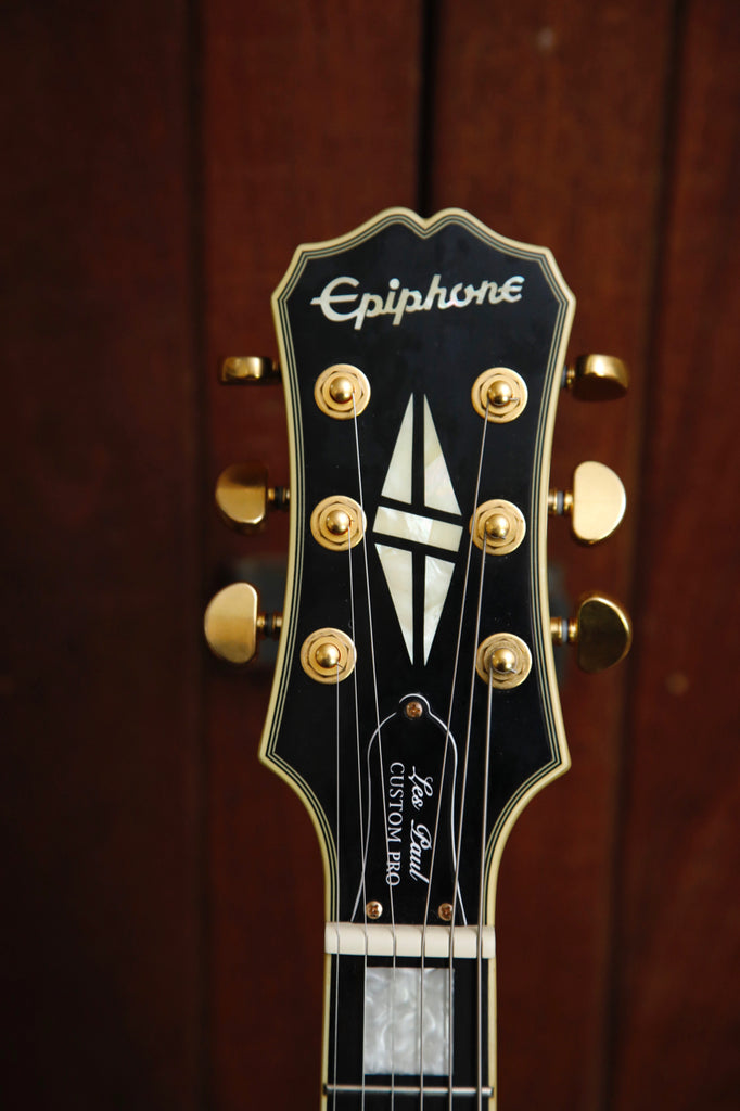 Epiphone Les Paul Custom Pro Ebony Left Handed Electric Guitar Pre-Owned