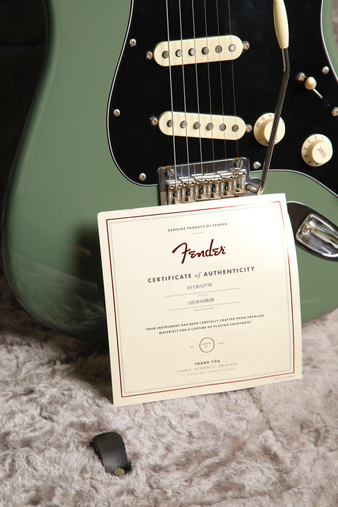 Fender American Professional Stratocaster Antique Olive Electric Guitar Pre-Owned