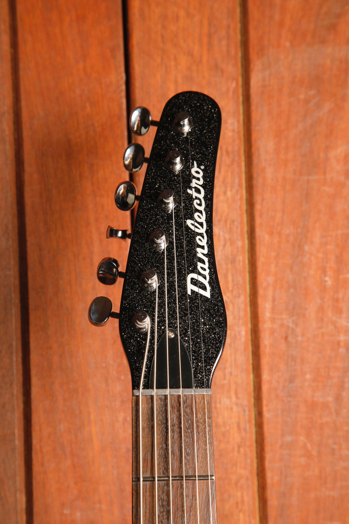Danelectro '56 Baritone Dolphin Black Metal Flake Electric Guitar