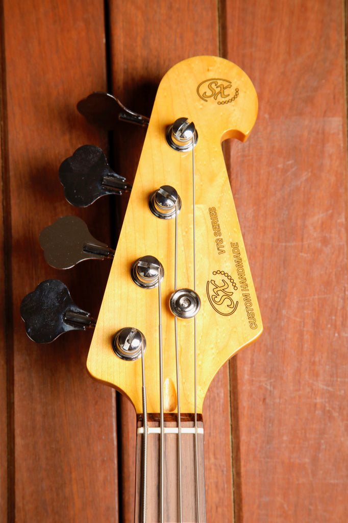 SX VEJ62FB Vintage Style Fretless Bass Guitar Black