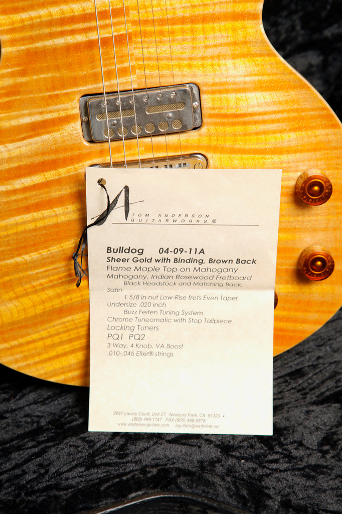 Tom Anderson Guitarworks Bulldog Sheer Gold Electric Guitar Pre-Owned