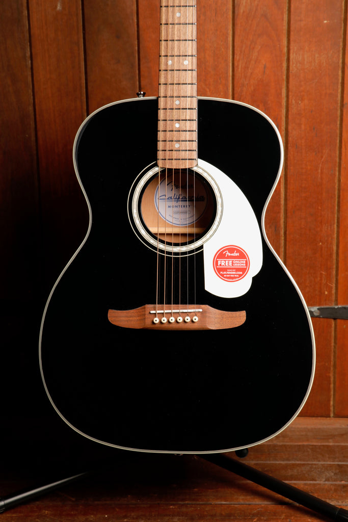 Fender California Deluxe Monterey E Black Acoustic-Electric Guitar