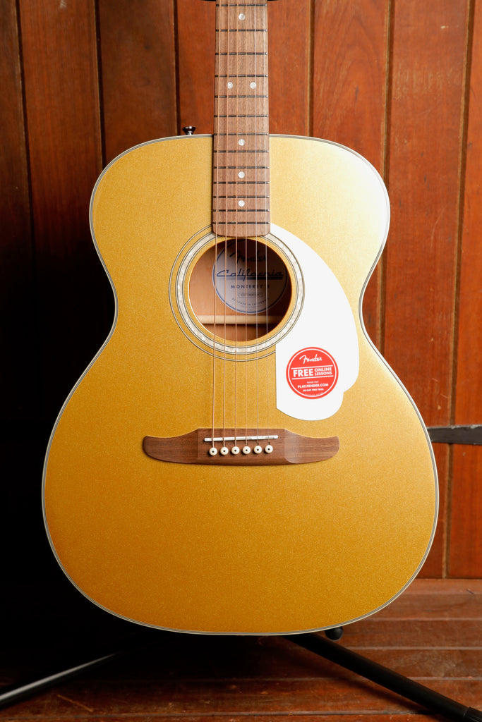 Fender California Deluxe Monterey E Aztec Gold Acoustic-Electric Guitar