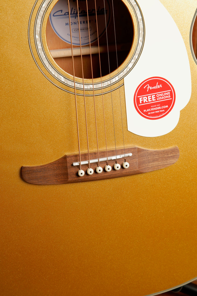 Fender California Deluxe Monterey E Aztec Gold Acoustic-Electric Guitar