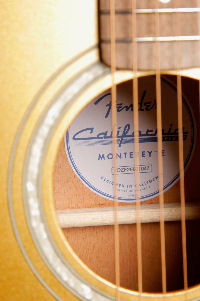 Fender California Deluxe Monterey E Aztec Gold Acoustic-Electric Guitar