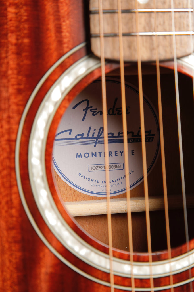 Fender California Deluxe Monterey E Mahogany Acoustic-Electric Guitar