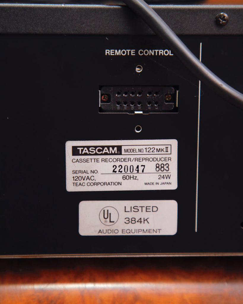 Tascam 122 MKII Professional Cassette Recorder Pre-Owned