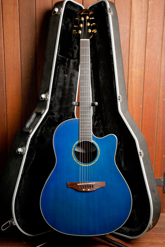 Ovation CC24 Celebrity Blue Acoustic-Electric Guitar w/Case Pre-Owned