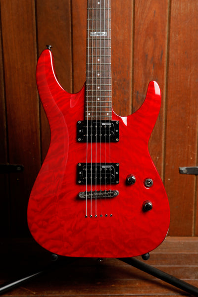 ESP LTD MH-100 QMNT Cherry Red Electric Guitar Pre-Owned