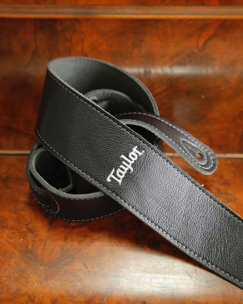 Taylor 2.5" Black Leather Guitar Strap