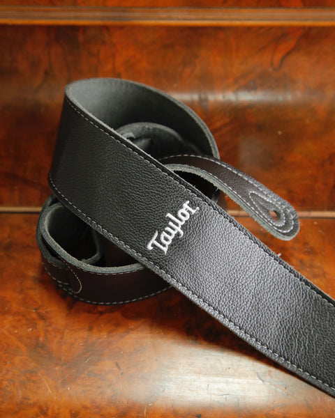 Taylor 2.5" Black Leather Guitar Strap