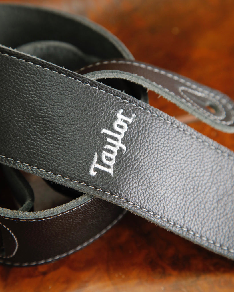 Taylor 2.5" Black Leather Guitar Strap