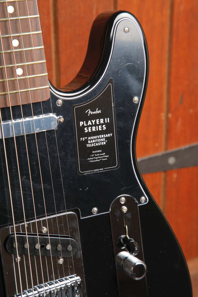 Fender 75th Anniversary Player II Baritone Telecaster Black Electric Guitar