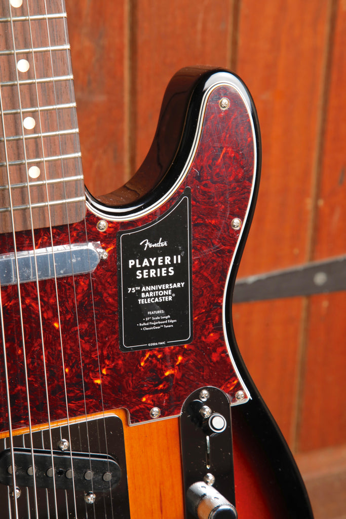 Fender 75th Anniversary Player II Baritone Telecaster Sunburst Electric Guitar