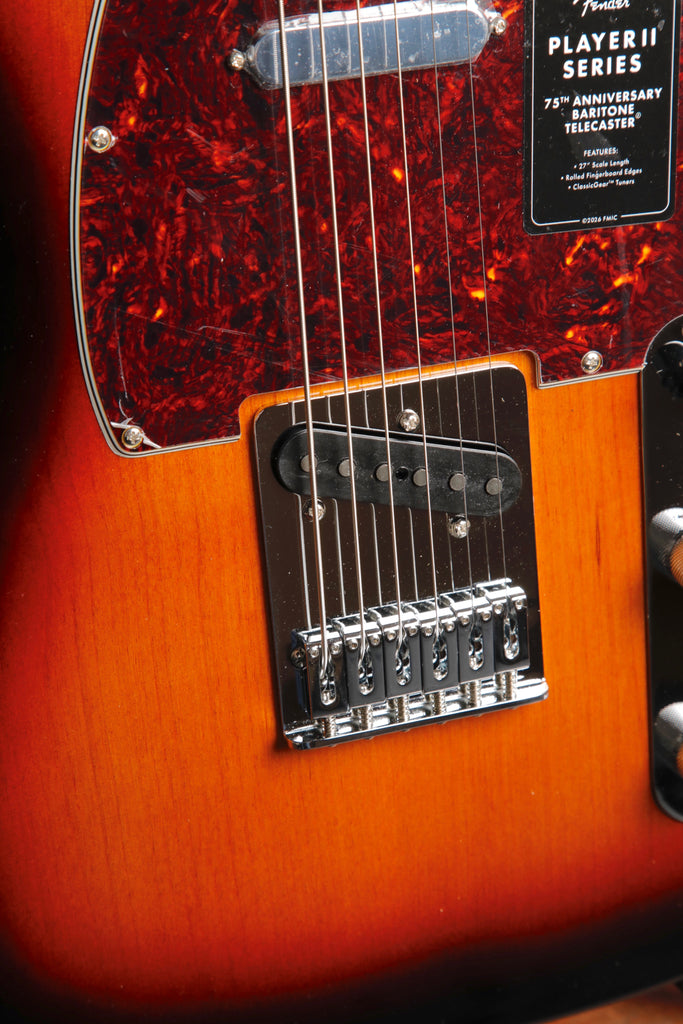 Fender 75th Anniversary Player II Baritone Telecaster Sunburst Electric Guitar
