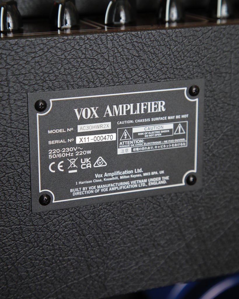 Vox AC30 Hand-Wired Guitar Amplifier Combo w/ Alnico Blue Speakers