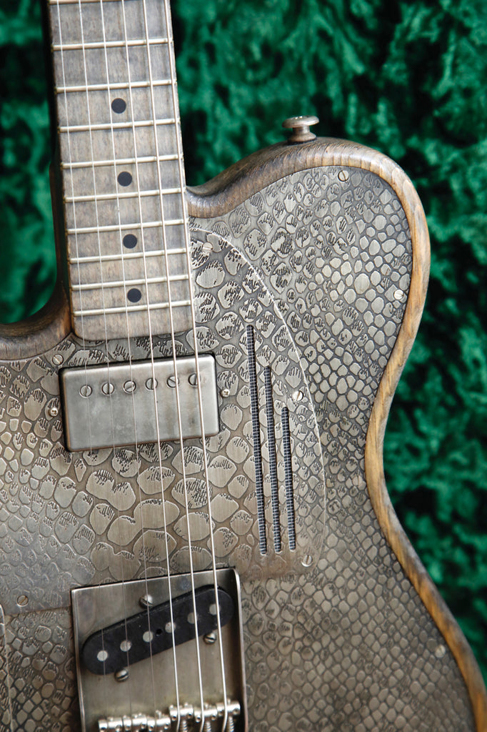 Trussart 11245 Antique Silver Snakeskin Lefty SteelTopCaster Electric Guitar 2013 Pre-Owned