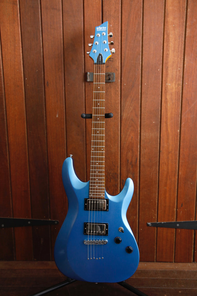 Schecter C-6 Deluxe Satin Metallic Light Blue Electric Guitar Pre-Owned