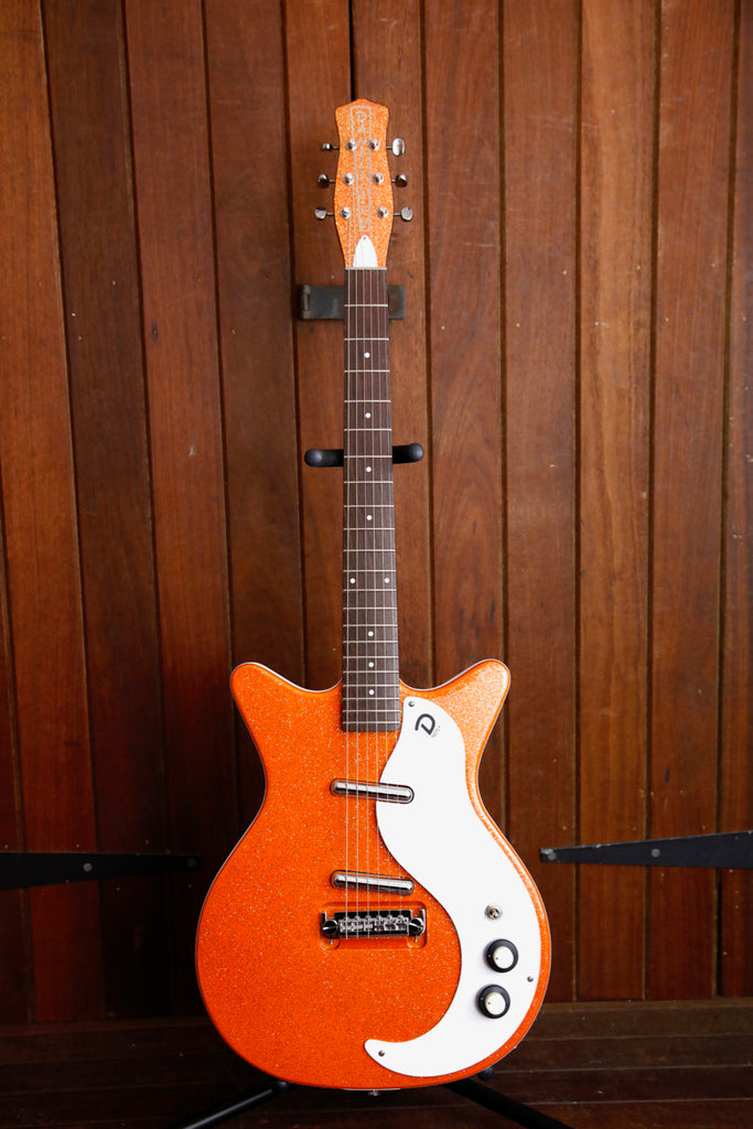 Danelectro '59M NOS+ Orange Metal Flake Double Cut Electric Guitar